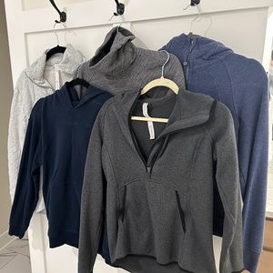 Lot of FIVE lululemon sweatshirts, all size 6